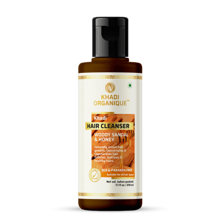Khadi Organique Woody Sandal & Honey Hair Cleanser (Shampoo) - SLS And Paraben Free