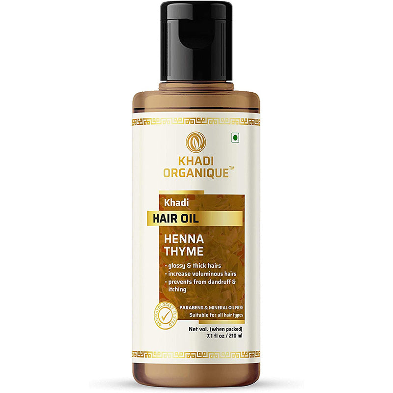 Khadi Organique Henna Thyme Hair Tonic Paraben Mineral Oil Free -210ml
